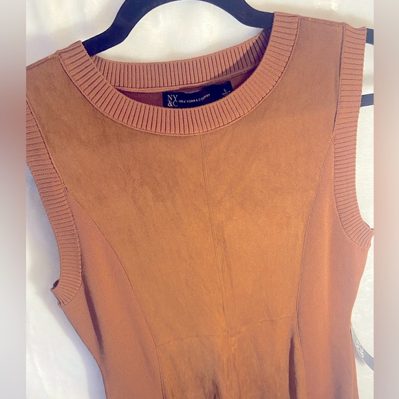NEW YORK & COMPANY Suede Front Midi Dress - Picture 4 of 6